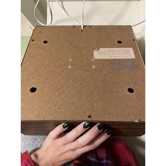 Vintage 70s Disco Lite Motion Light 11.5” Wood Square Party Psychedelic Red - Picture 6 of 13